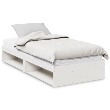 vidaXL Slaapbank met matras 100x200 cm massief grenenhout, 100 cm, Eenpersoons, Verzenden, Wit