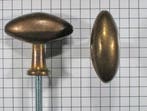 Knop ovaal, messing antiek, 35 x 14 mm, Verzenden, Nieuw