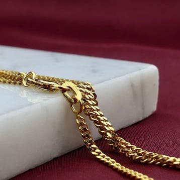 Gouden gourmetschakel ketting, Sieraden, Tassen en Uiterlijk, Kettingen, Ophalen of Verzenden, Gebruikt, Goud, Goud