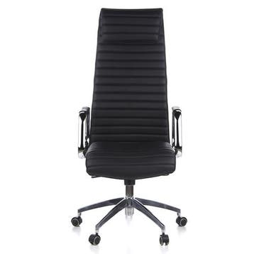 Directiestoel | Met Armleuning | Leder | Zwart | Ergonomisch, Huis en Inrichting, Bureaus, Verzenden, Nieuw