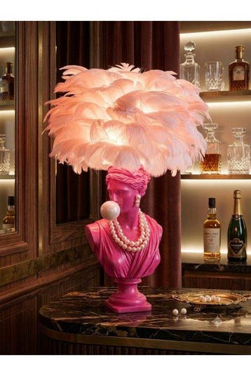 Tafellamp met beeldje - Hars - Ambachtelijke pop-art lamp, Nieuw