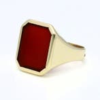 Ring - 14 karaat Geel goud - Carneool, Nieuw