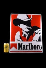 Marlboro sign; enamel; handmade; - XXL Marlboro Man;
