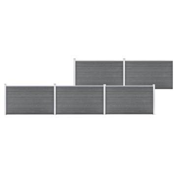 vidaXL Schutting 872x106 cm HKC grijs, Tuin en Terras, Verzenden, Nieuw, Kunststof, 1 tot 2 meter