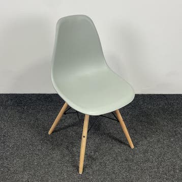 Kantinestoel Lichtgrijs - Houten Onderstel, Ophalen of Verzenden, Gebruikt