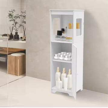 Badkamerkast PVC – Smal Opbergmeubel met Deur 28×25×90 cm, Verzenden, Nieuw