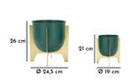 VAASHOUDER GRENT SHET SET 2 STUKS CM Ø 24,5X26-19X21, Ophalen of Verzenden, Nieuw