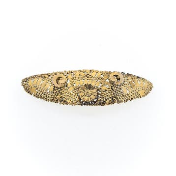 Antieke gouden broche met floraal design, Ophalen of Verzenden, Gebruikt, Overige kleuren, Goud