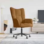 vidaXL Relaxstoel fluweel bruin, Verzenden, Nieuw