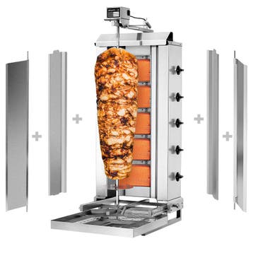 GGM Gastro | Gas Dönergrill / Shoarmagrill - Verrijdbaar - 5, Verzenden