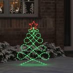 vidaXL Kerstboomvormige lamp met 144 LED Multikleur 78 x 58, Diversen, Kerst, Verzenden, Nieuw