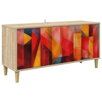 vidaXL Tv-meubel HEESCH 102 x 33 x 50 cm Sonoma Bewerkt hout, Minder dan 50 cm, Verzenden, Nieuw, Minder dan 100 cm