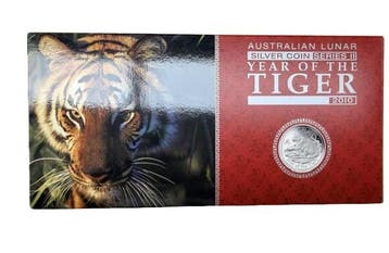 Set - Lunar II - 1/2 oz t/m 2 Oz - 2010- Year of the Tiger, Verzenden, Losse munt, Zilver
