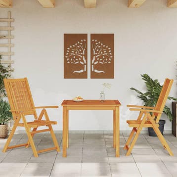 vidaXL 3-delige Tuinset 85x85x74 cm massief acaciahout, Verzenden, Nieuw, Hardhout, Tuinset