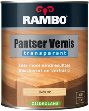 Rambo Pantser Vernis Transparant Hoogglans Alkyd - Blank..., Overige kleuren, Nieuw, Beits, Ophalen of Verzenden