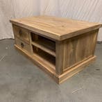 Teakhouten Salontafel met 4 lades - 100 x 60 cm - TTM Wonen, 50 tot 100 cm, Teakhout, Nieuw, Landelijk