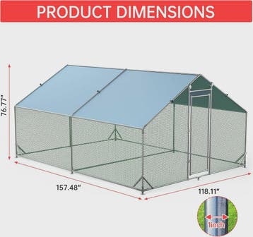 Ruime Gevogeltekooi 3x4x1.95m - Verzinkt Staal, Waterdicht D, Verzenden, Nieuw