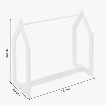 [en.casa] Kledingrek Værløse 78x75x35 cm wit en houtkleurig, Verzenden, Nieuw