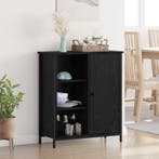 vidaXL Dressoir Zwart Eiken 70 x 30 x 80 cm Bewerkt hout, Verzenden, Nieuw, 50 tot 100 cm, 25 tot 50 cm