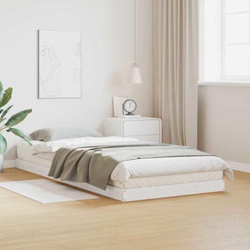 vidaXL Vloerbedframe Wit 80 x 220 cm Massief grenenhout, Verzenden, Nieuw, Wit, Hout