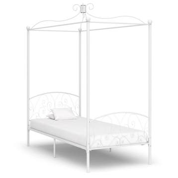 vidaXL Hemelbedframe metaal wit 100x200 cm, 100 cm, Eenpersoons, Verzenden, Wit