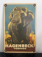 Hagenbeck Tierpark Olifant Vintage Emaille Reclamebord Zoo