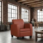 Leren fauteuil Joy - Toledo Terra (donkercognac) - Poten, Huis en Inrichting, Fauteuils, Nieuw, Ophalen of Verzenden, Eigentijds, Klassiek, Modern