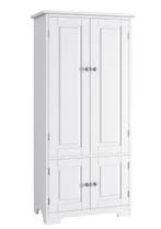 Hoge Keukenkast met 4 Deuren – Wit/Zwart, 123 cm Hoog, Verzenden, Nieuw