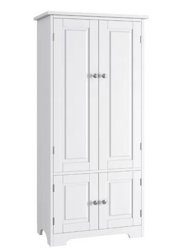 Hoge Keukenkast met 4 Deuren – Wit/Zwart, 123 cm Hoog, Huis en Inrichting, Keuken | Keukenelementen, Verzenden, Nieuw