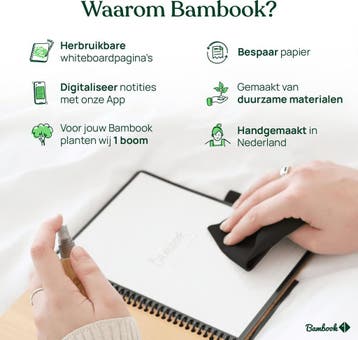 Bambook Tropical uitwisbaar notitieboek - A5 - Geruite, Ophalen of Verzenden, Nieuw