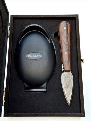 Laguiole - Oyster Knife & Oyster holder - Wengé Black handle, Antiek en Kunst
