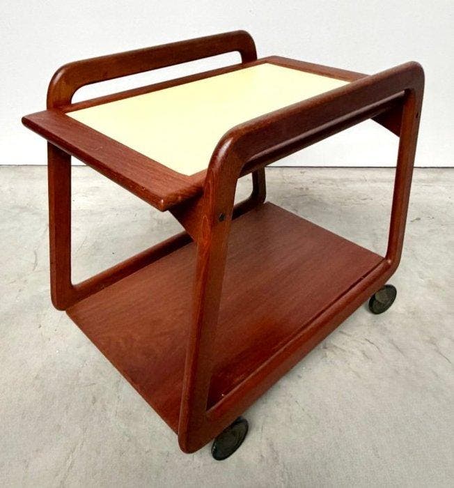 Serveerwagen - Teak, Resopal, Antiek en Kunst, Kunst | Designobjecten