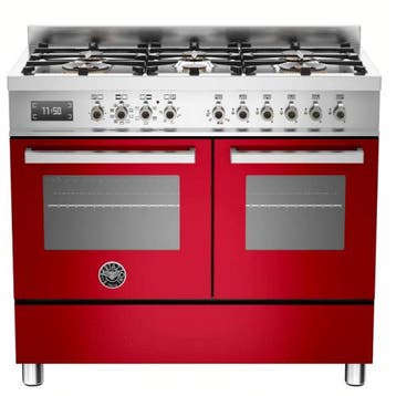 BERTAZZONI PRO1006MFEDROT Fornuis 100 cm  Copy5040.50, Ophalen of Verzenden, Nieuw, Vrijstaand, Energieklasse A of zuiniger