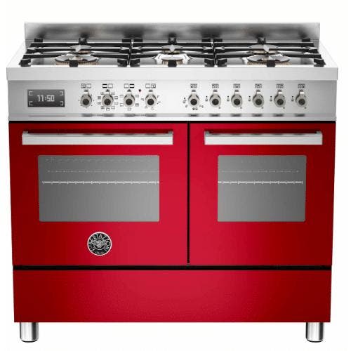 BERTAZZONI PRO1006MFEDROT Fornuis 100 cm  Copy5040.50, Witgoed en Apparatuur, Fornuizen, Vrijstaand, Nieuw, Energieklasse A of zuiniger