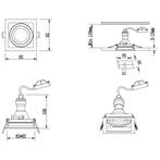 Spot Armatuur GU10 - Inbouwspot - Trion Kenan - Vierkant -, Metaal of Aluminium, Nieuw, Ophalen of Verzenden, Led