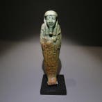 Oud-Egyptisch faience Shabti. 11 cm hoog. Laatste Periode,