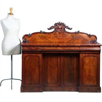 Breed dressoir of Sideboard met 4 deuren en 3 laden het kroo, Antiek en Kunst, Antiek | Meubels | Kasten, Ophalen of Verzenden