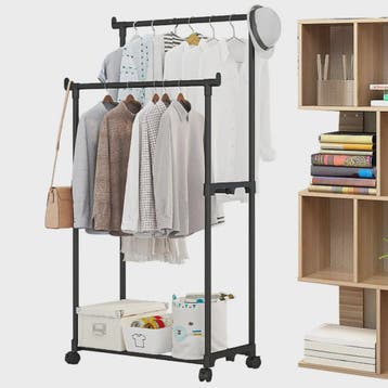Robuust Kledingrek op Wielen met Geïntegreerde Schoenen- en, Verzenden, Nieuw