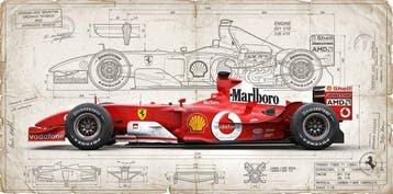 Artxlife - Ferrari F2002 Technical Drawing, Nieuw