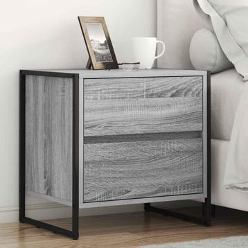 vidaXL Nachtkastje 2 st Grijs Sonoma 50 x 39,5 x 50 cm, Minder dan 45 cm, Verzenden, Nieuw, Minder dan 55 cm