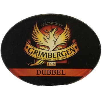 Occasion - Ovale taplens Grimbergen dubbel plat, Ophalen of Verzenden