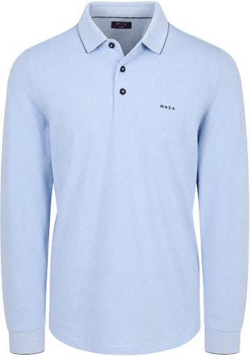 NZA Longsleeve Polo Hamton Piqué Blauw maat XL Heren, New Zealand Auckland, Verzenden, Blauw, Maat 56/58 (XL)