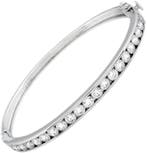 Diamonfire - Zilveren bangle 60 mm - Zirkonia in railzetting, Verzenden, Nieuw