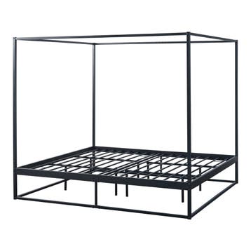 [en.casa] Hemelbed Kristianstad met bedbodem 180x200 cm zwar, Kinderen en Baby's, Verzenden, Nieuw