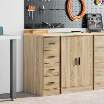 vidaXL Garagekast 30x51x85 cm massief grenenhout sonoma, Verzenden, Nieuw