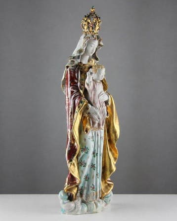 Prof. E. Pattarino - Beeldje, Madonna and Child - 49 cm -