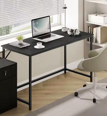 Bureau Ebbenhout Zwart – 140x60x76cm Houten plaat, Staal, Verzenden, Nieuw