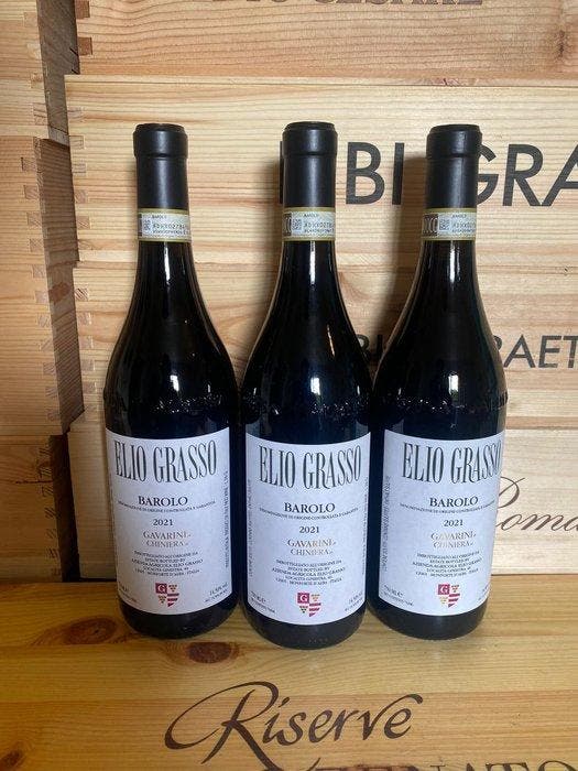 2021 Elio Grasso, Gavarini Chiniera - Barolo DOCG - 3, Verzamelen, Wijnen