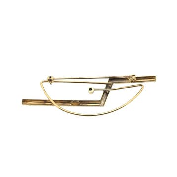 Gouden abstracte broche met diamant 0,005 ct., Gebruikt, Overige kleuren, Ophalen of Verzenden, Met edelsteen