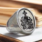 Zilver - Zegelring - Nobiliair zegel, Antiek en Kunst
